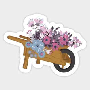 Garden Flowers in Wheelbarrow | Cherie's Art(c)2021 Sticker